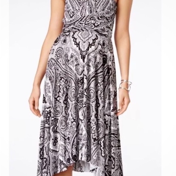 INC International Concepts Dresses & Skirts - INC International Concepts Black and White Paisley High-Low Dress